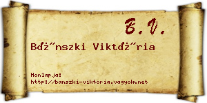 Bánszki Viktória névjegykártya
