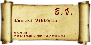 Bánszki Viktória névjegykártya